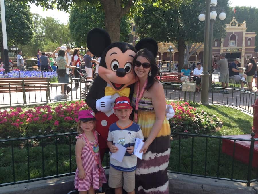Miss E, CJ, Mickey Mouse and Heather