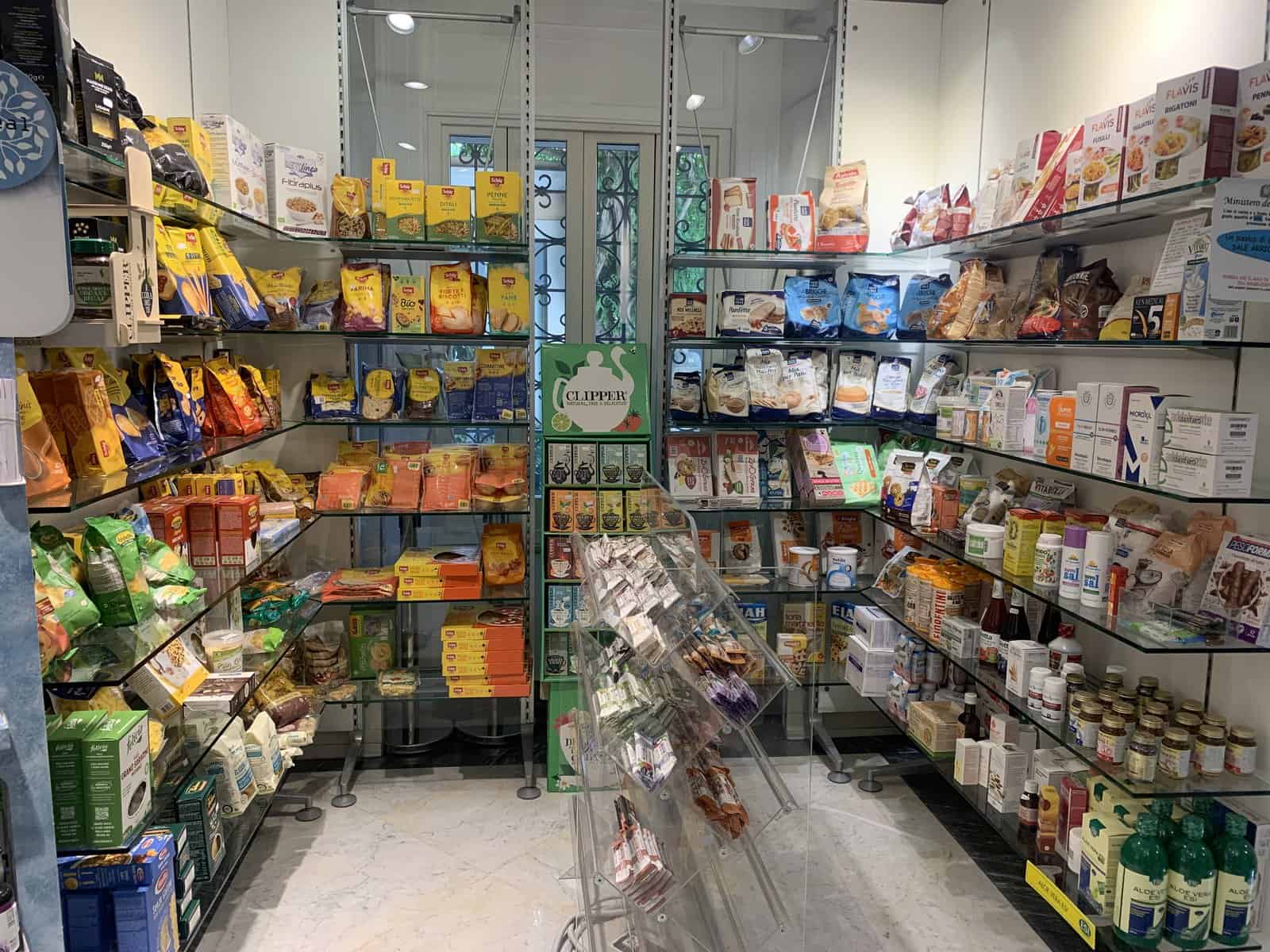 gluten-free section of the pharmacy