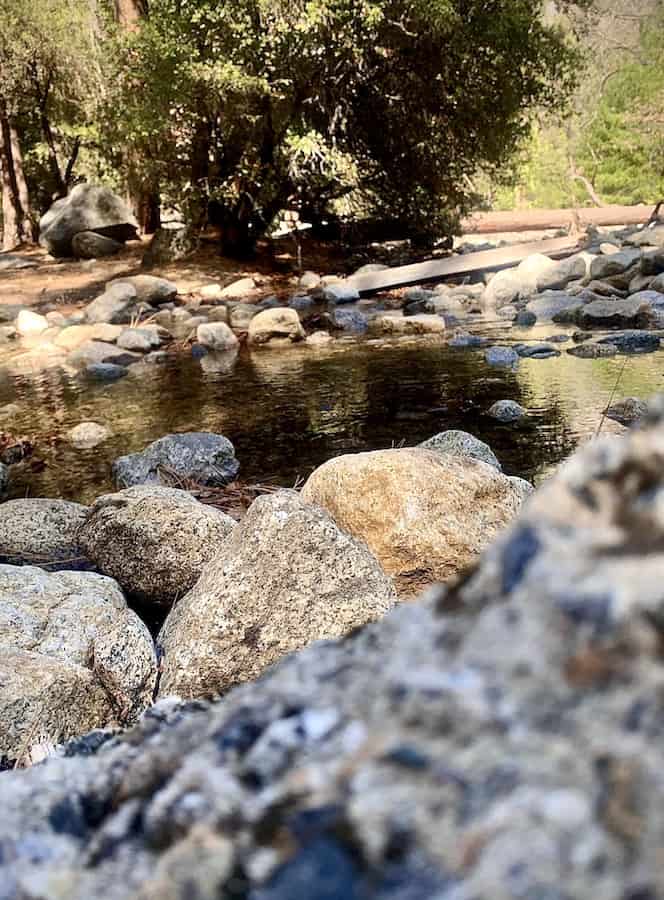 view of rocks and water from the perspective of being at ground level