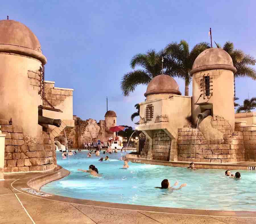fortress-style pool at Disney's Caribbean Beach Resort