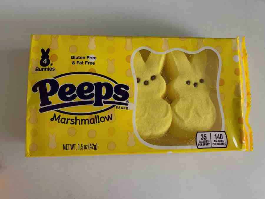 a package of Peeps Yellow Easter Bunnies