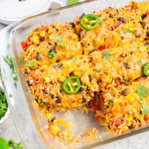 gluten-free Vegetarian-Mexican-Casserole-with-Rice-Beans