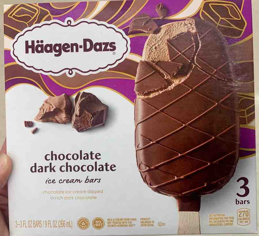 box of haagen-dazs chocolate dark chocolate ice cream bars