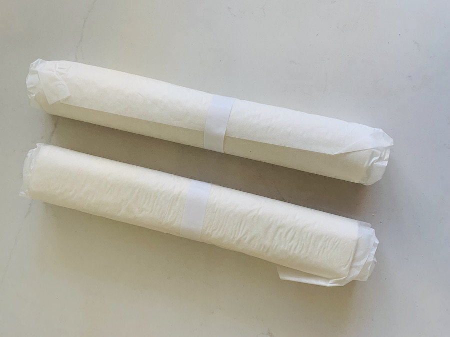 2 rolls of gluten-free puff pastry wrapped in parchment paper