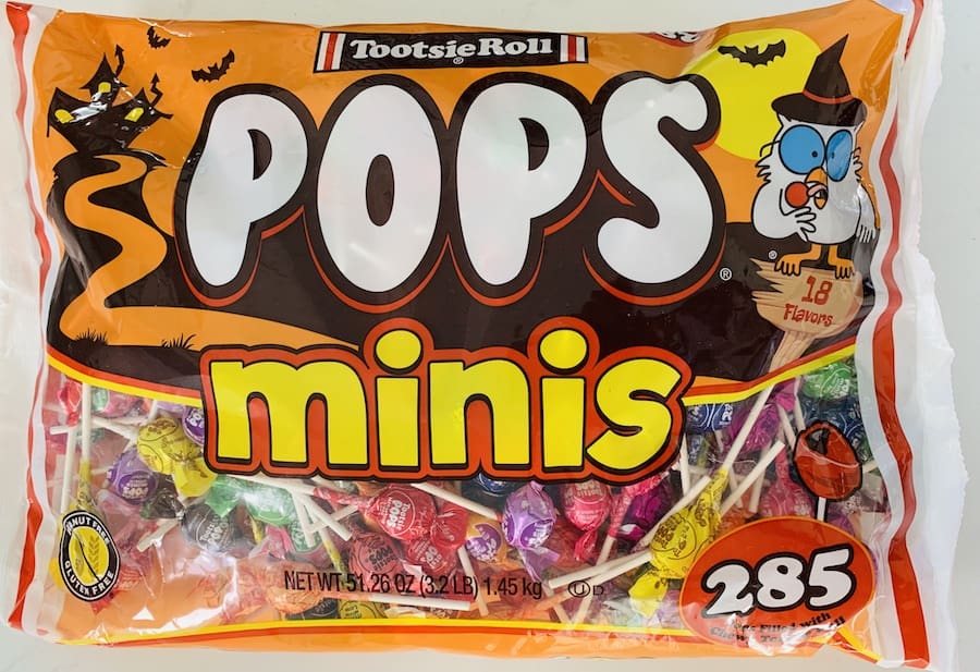 Bag of Tootsie Roll Pops Minis.