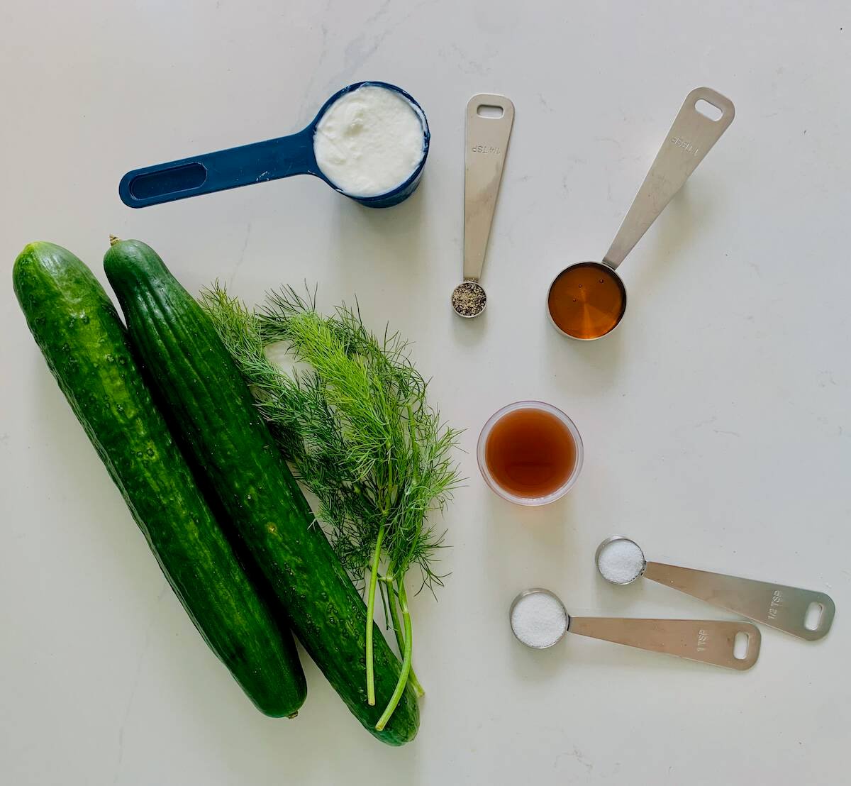 Mediterranean Cucumber Salad (with Greek Yogurt & Honey Dressing)