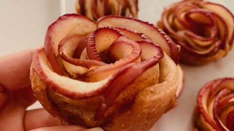 Apple Roses Recipe With Homemade Puff Pastry Sheets (Eggless)